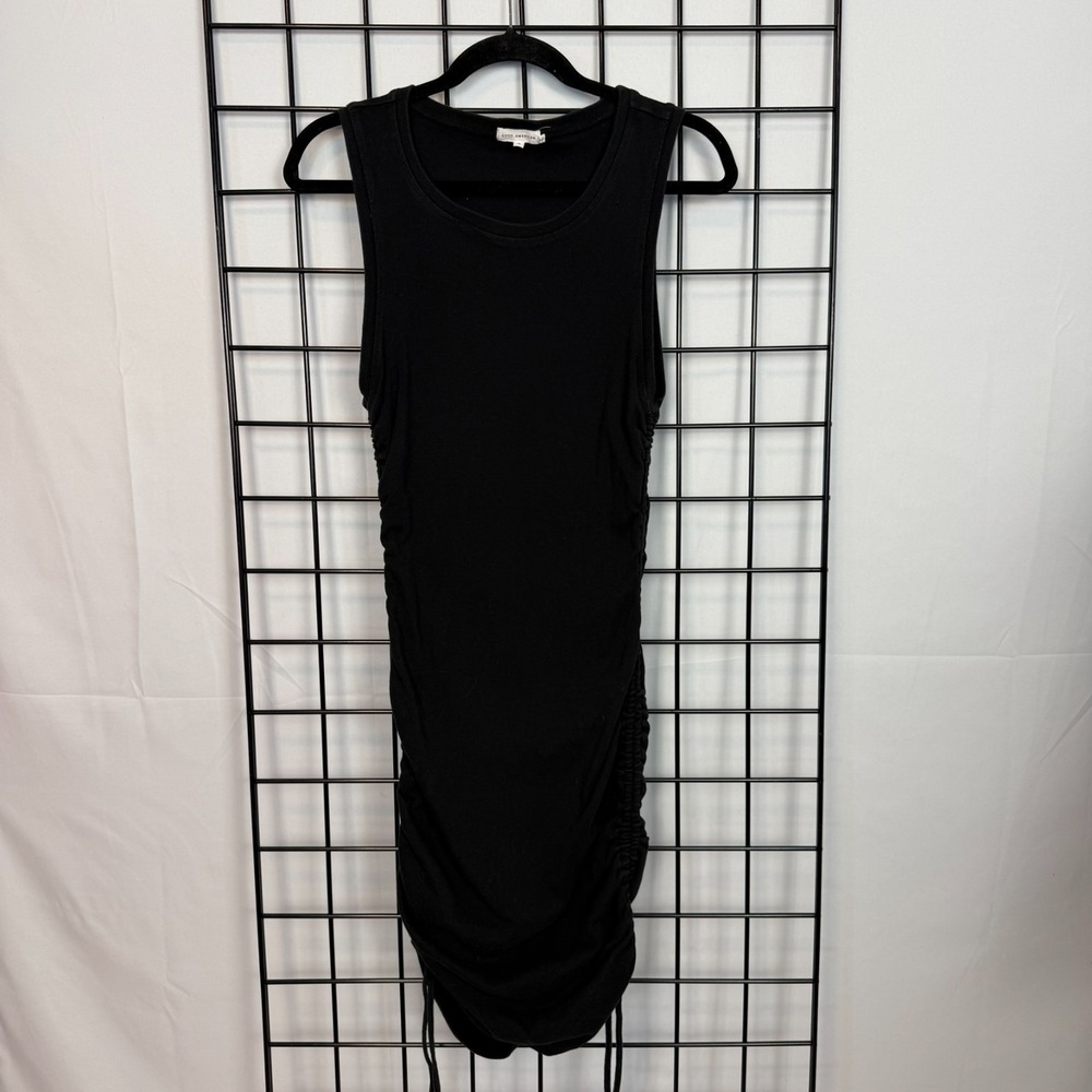Good American Ruched Tank Mini Dress Womens 4 XL Black GDK0052 Casual Stretch